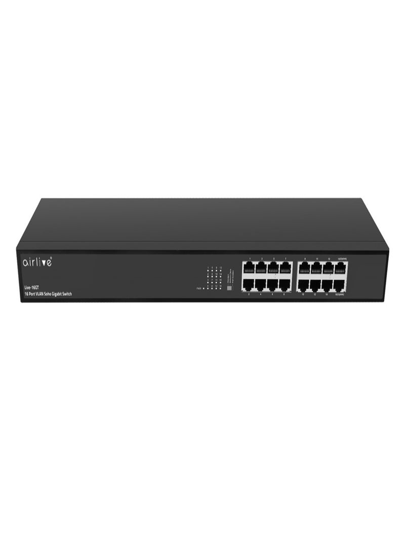 airlive - plug-and-play Fast Gigabit Ethernet switch , Live-16GT switch is equipped with 16x 10/100/1000Mbps - Image 1