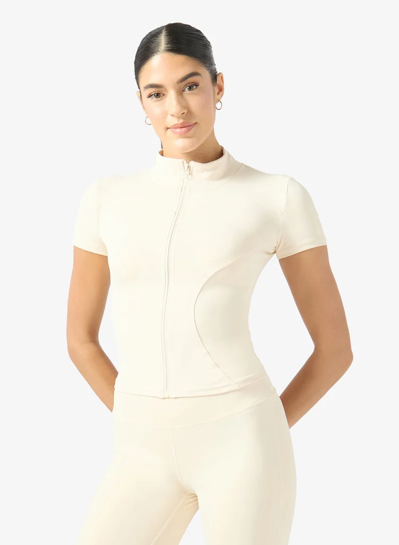 Frwd Seamless Contouring Zip Up Performance T-shirt