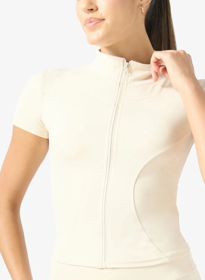 Frwd  Seamless Contouring Zip Up Performance T-shirt for Women | Best Price UAE