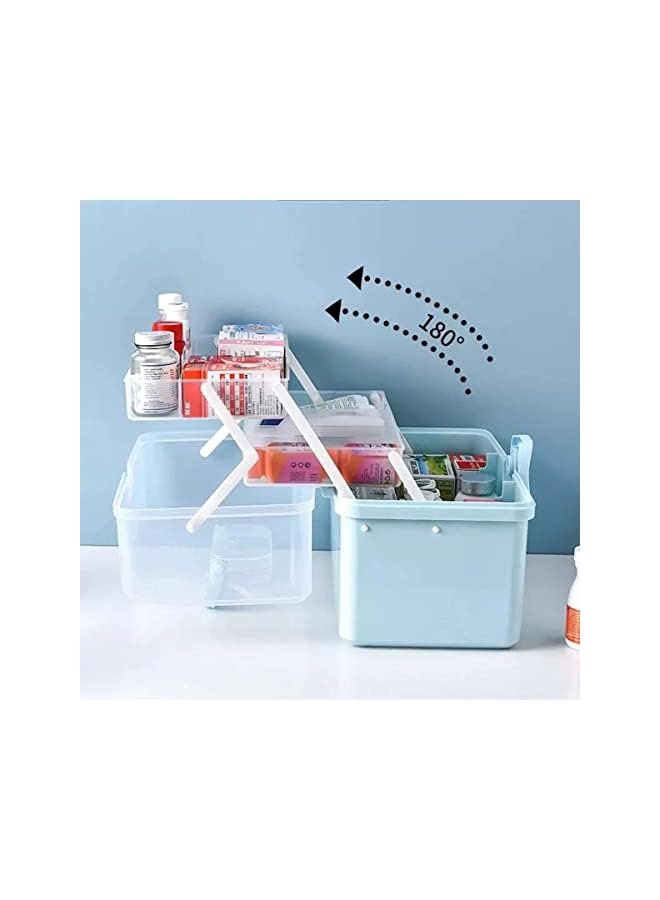 Raxoom Large Plastic Medical Box, Family Emergency Medical Travel Kit, Child Proof Medicine Organizer Pill Case With Compartments And Handle, Medicine/Jewelry Storage Organiser  - Image 4
