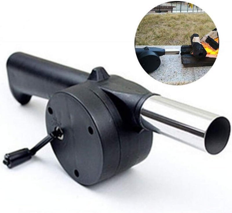 CPEX Outdoor BBQ Fan Hand-cranked Air Blower, Hand Operated Ignition Aid,Barbecue Fan Hand Cranked Air Blower Portable BBQ Grill Fire Tools Accessories - Image 2