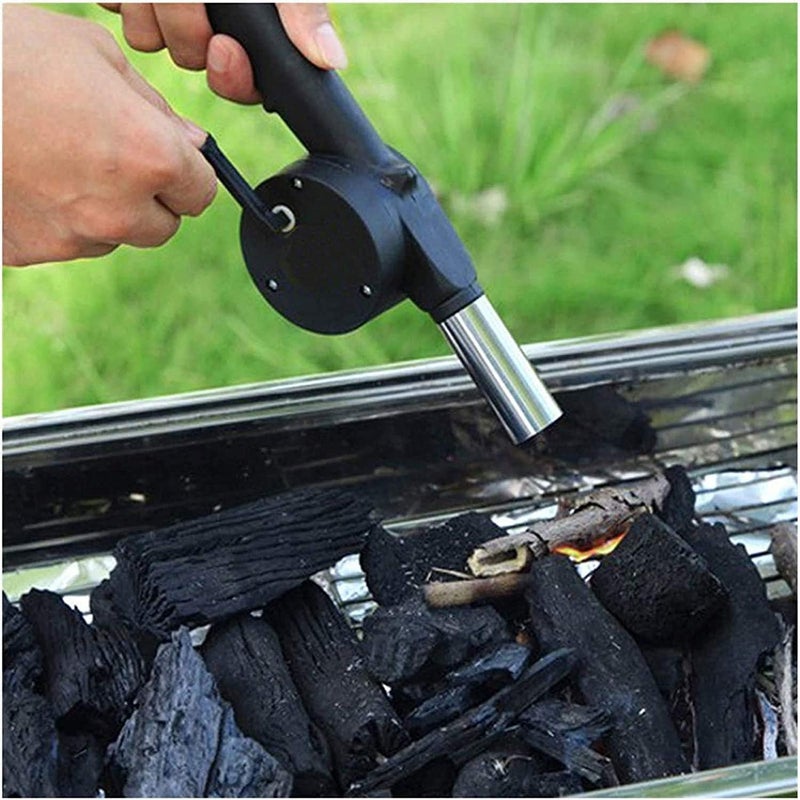 CPEX Outdoor BBQ Fan Hand-cranked Air Blower, Hand Operated Ignition Aid,Barbecue Fan Hand Cranked Air Blower Portable BBQ Grill Fire Tools Accessories - Image 4