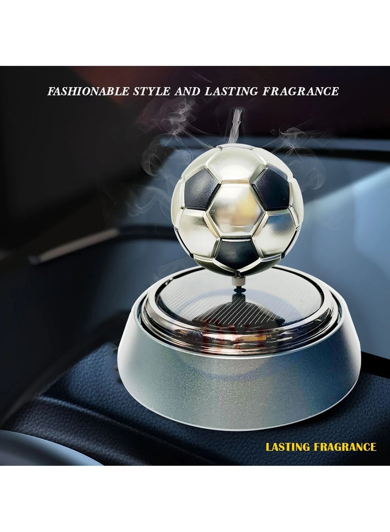 Solar Powered Air Freshener | Car Dashboard Interior Decoration with Perfume Liquid & Organic Fragrance Football 2 - Image 3