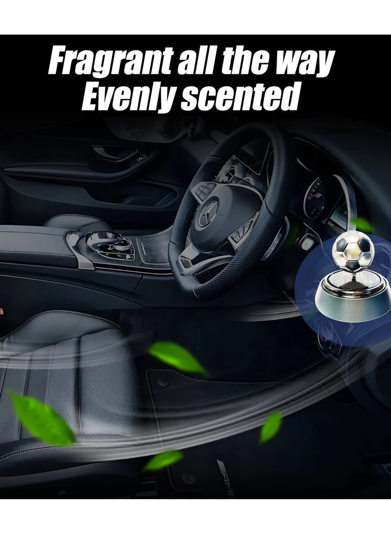 Solar Powered Air Freshener | Car Dashboard Interior Decoration with Perfume Liquid & Organic Fragrance Football 2 - Image 4