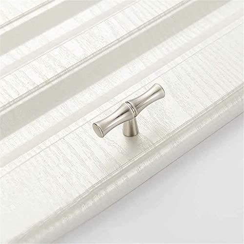ESreake 6Pcs Bamboo Shape Solid Zinc Alloy Cabinet Knobs Handle pulls, Dresser Drawer Cabinet Cupboard Closet Door Pull Decorative Furniture Accessories Knobs (Single Hole, Silver) - Image 3