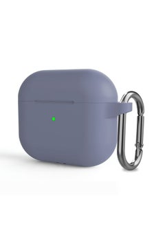 Case Cover Silicone Thickening Wireless Earphone Protective Case with Hook For AirPods 3 Lavender Purple