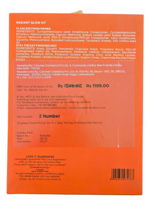 كلربار مجموعة كولوربار راديانت جلو، مزيج من برايمر فلوليس فينيش 30 مل + بخاخ تثبيت يدوم طوال اليوم 100 مل - Image 3