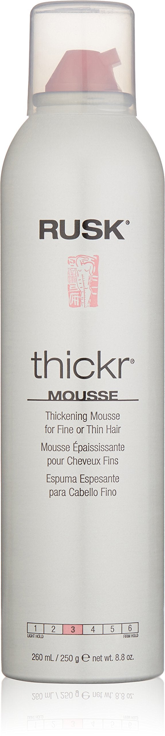 RUSK Designer Collection Thicker Thickening Mousse for Fine or Thin Hair 88 Oz Thickening Mousse that Provides Body Texture and Hold Without Buildup