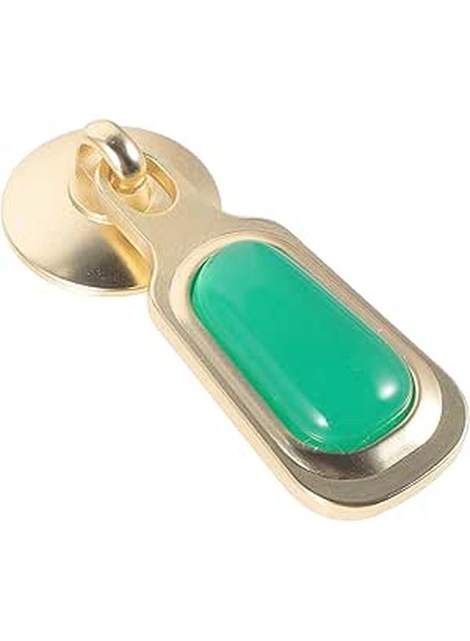 Antique Style Zinc Alloy Cabinet Knob Drawer Handle With Decorative Green Jade Inlaid Pull - Image 1