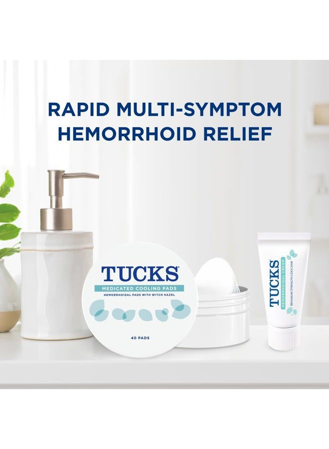 Tucks Tucks Multi-Care Relief Kit – 40 Count Witch Hazel Pads & 0.5 oz. Lidocaine Cream - Protects from Irritation, Hemorrhoid Treatment Medicated Pads Used by Hospitals - Image 3