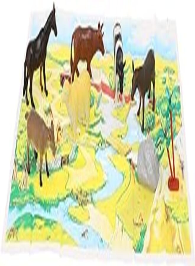 Hs natural world plastic farm animal mini figures for kids - assorted