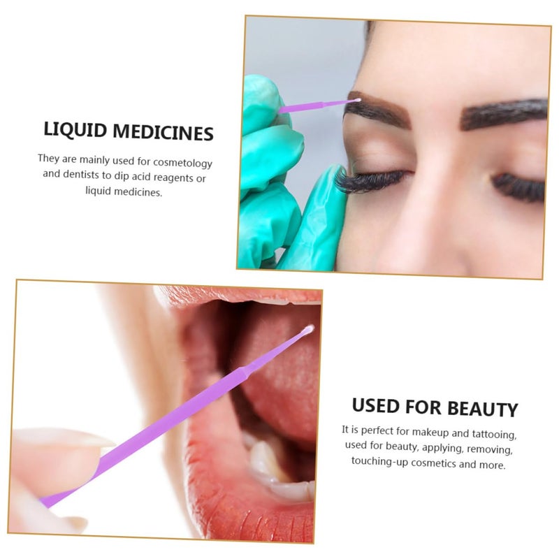 طقم فرش مكياج أرجواني للاستخدام مرة واحدة 4 قطع مسحات قطنية للتجميل قضبان تطبيق فموية - Image 4