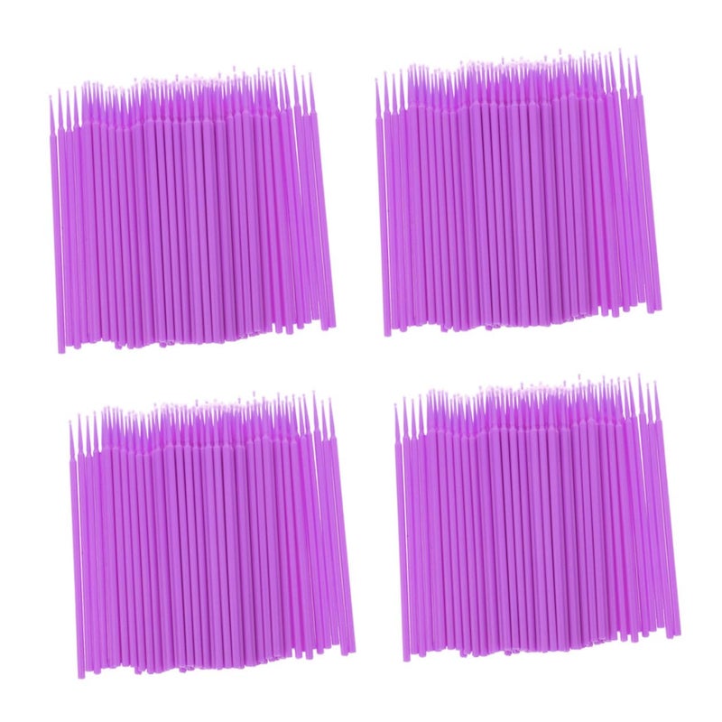 طقم فرش مكياج أرجواني للاستخدام مرة واحدة 4 قطع مسحات قطنية للتجميل قضبان تطبيق فموية - Image 2