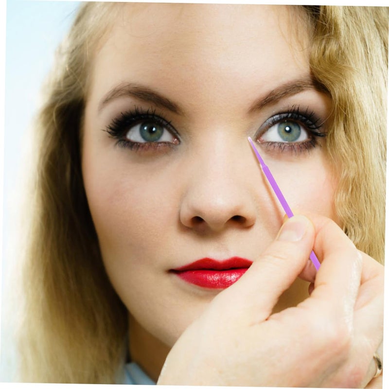 طقم فرش مكياج أرجواني للاستخدام مرة واحدة 4 قطع مسحات قطنية للتجميل قضبان تطبيق فموية - Image 5