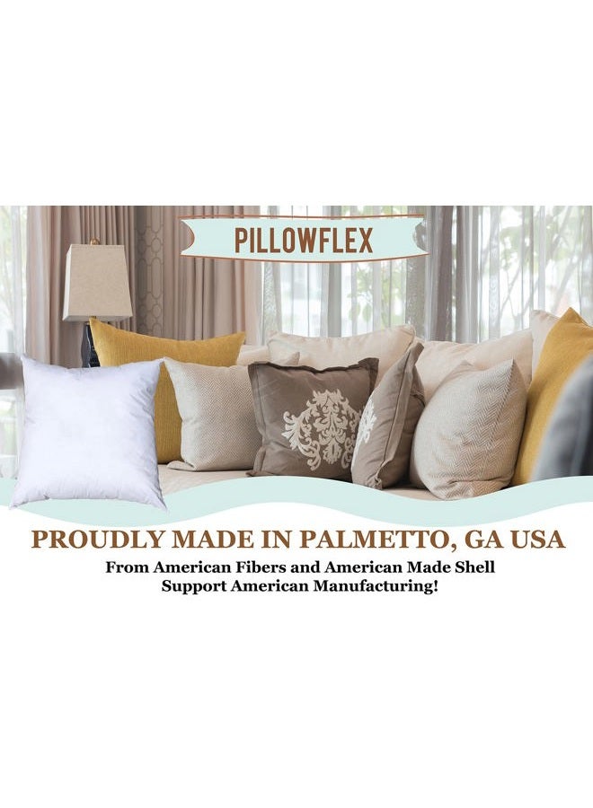 PILLOWFLEX Premium Polyester Pillow Insert - 17"x17" Pillow Form - Machine Washable, Accent Throw Insert, Small Square Throw Size Couch Pillow Sham Insert - 1 Decorative Pillow - Image 4