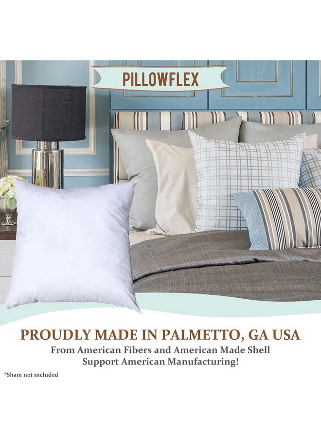 PILLOWFLEX Premium Polyester Pillow Insert - 17"x17" Pillow Form - Machine Washable, Accent Throw Insert, Small Square Throw Size Couch Pillow Sham Insert - 1 Decorative Pillow - Image 3