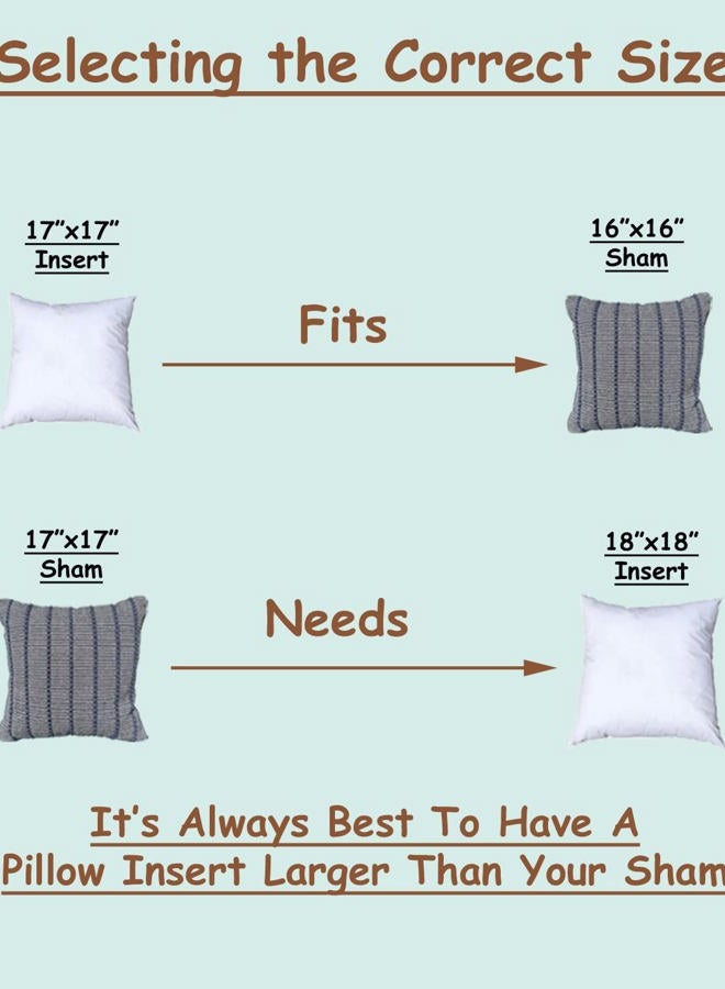 PILLOWFLEX Premium Polyester Pillow Insert - 17"x17" Pillow Form - Machine Washable, Accent Throw Insert, Small Square Throw Size Couch Pillow Sham Insert - 1 Decorative Pillow - Image 2