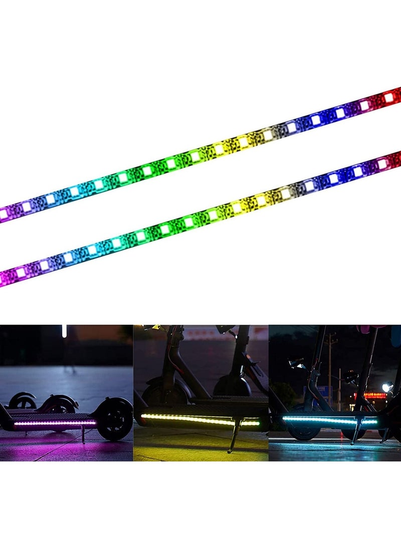 Generic Electric Scooter LED Strip Light 2 Pack Night Cycling Foldable Colorful Lamp Waterproof Safety Skateboard Decorative Accessories for Xiaomi M365 pro Ninebot for Mercane Wide Wheel - Image 1