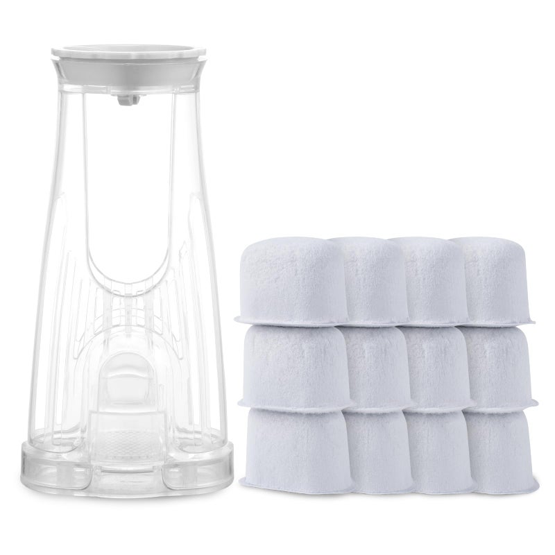 Keurig 20 Filter Replacement for K Duo K200 K250 K350 KDuo Essentials KCompact Single Serve Coffee Maker with Rear Reservoir Short Filter Holder and 12 Water Filter Refill Cartridges
