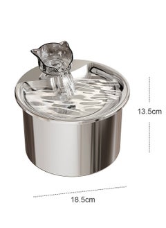 Kidle Pet Water Dispenser 304 Stainless Steel Automatic Drinking Kitten Water Dispenser Fountain Cat and Dog Feeding LED Light Cartridge  - Image 3
