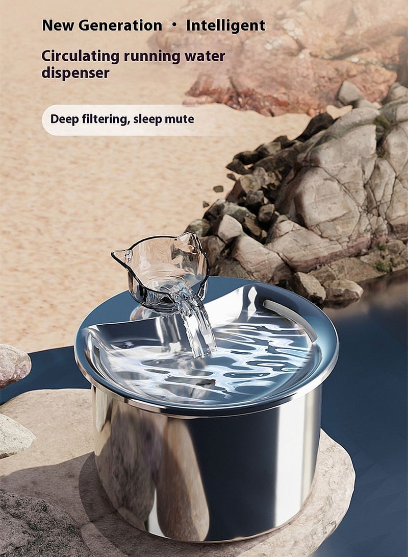 كيدل الحيوانات الأليفة موزع المياه 304 الفولاذ المقاوم للصدأ موزع المياه التلقائية القط موزع المياه نافورة القط تغذية الكلب أدى خرطوشة الحبر - Image 4