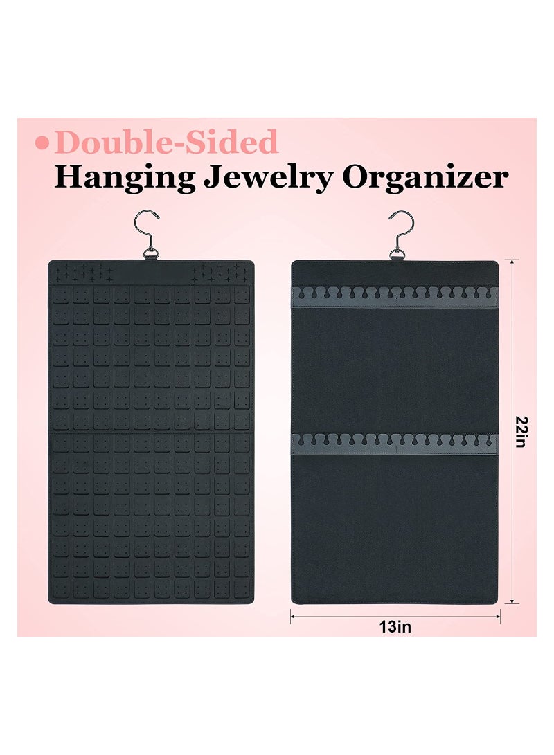 SOLARAE Dual-Sided Jewelry Organizer for Earrings and Necklaces - Holds Up to 300 Pairs of Earrings and 30 Necklaces - Large Door or Wall Hanging Storage Solution - Image 5