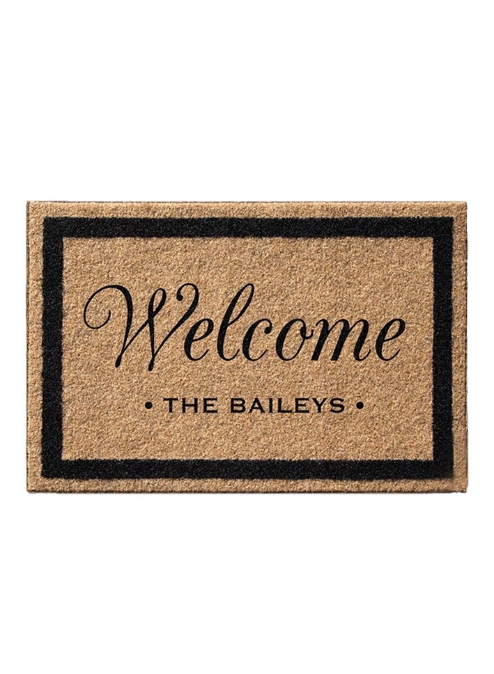 MileMelo Doormat Welcome Mat for Outdoors, Large Front Door Entrance Mat 50x80cm Brown/Black (Welcome)  - Image 1