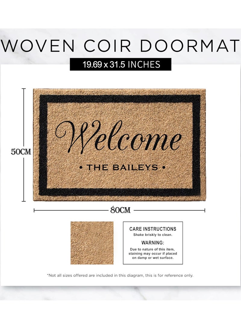 MileMelo Doormat Welcome Mat for Outdoors, Large Front Door Entrance Mat 50x80cm Brown/Black (Welcome)  - Image 2