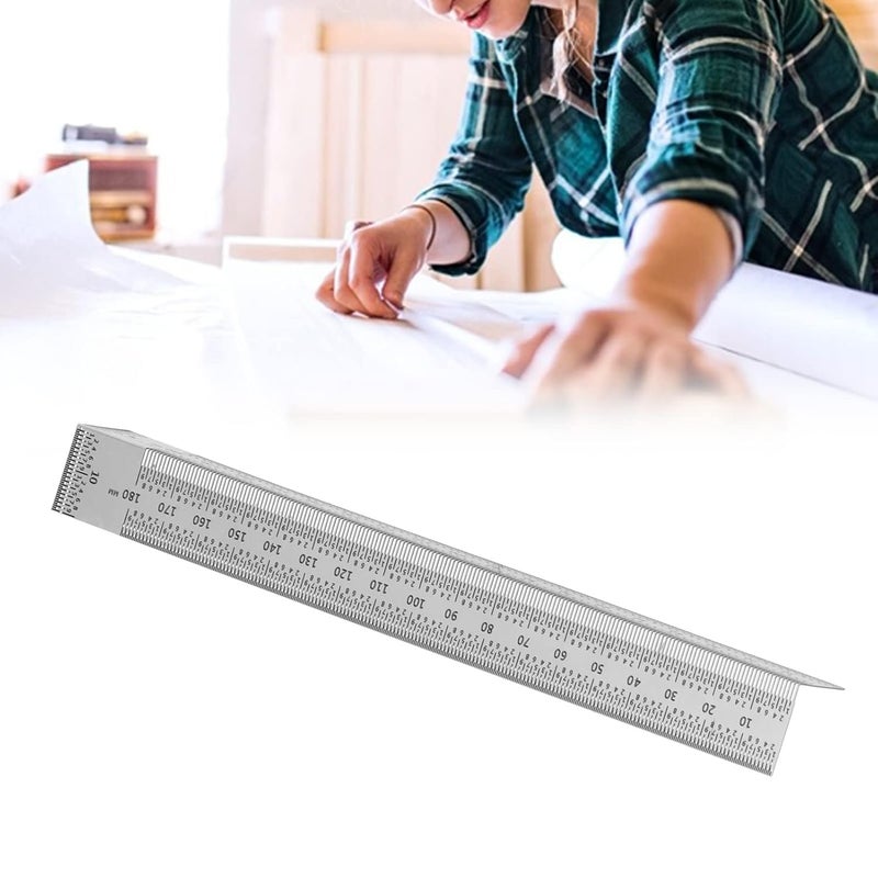 180 مم مسطرة زاوية قائمة من الفولاذ المقاوم للصدأ من النوع T أداة قياس وعلامات للشطب - Image 4