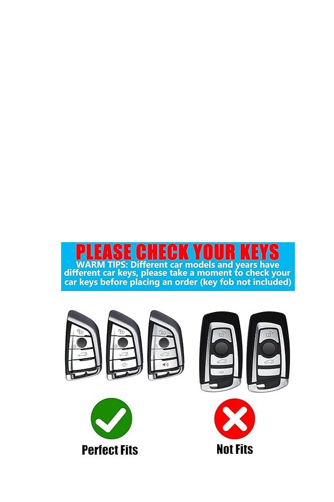 OUYoo غطاء مفتاح OUYoo مع سلسلة مفاتيح، صدفة معدنية متوافقة مع سيارات BMW من السلاسل 2، 5، 6، 7، X1، X2، X3، X5 وX6. غطاء TPU فاخر شامل للمفتاح الذكي مع سلسلة مفاتيح. (لون أبيض). - Image 2