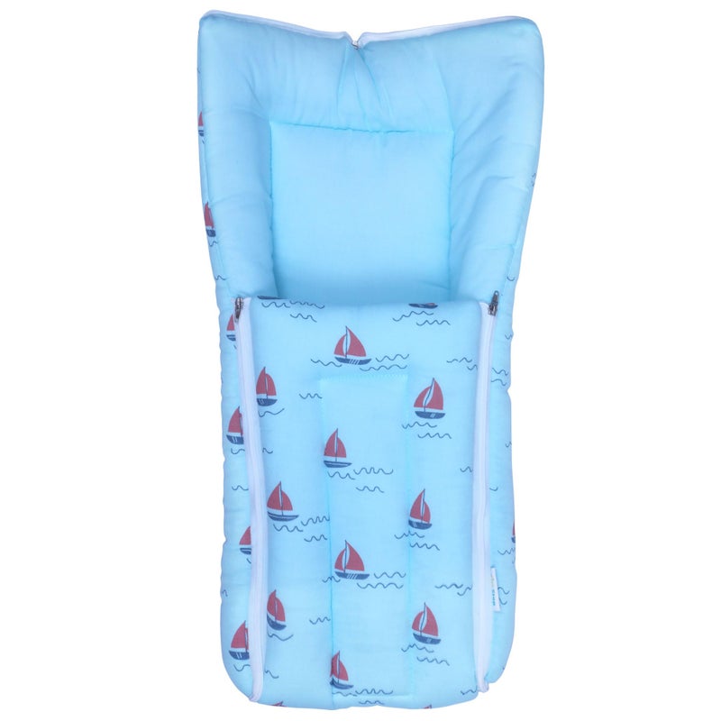 1ST STEP Muslin Cotton 3 in 1 Baby Bed, Sleeping Bag & Carry Nest, Cotton Baby Bedding for New Born & Infant, Portable Bassinet, for Baby Carrying & Sleeping, Unisex Baby Sleeping Bed (BLBOAT) - Image 5