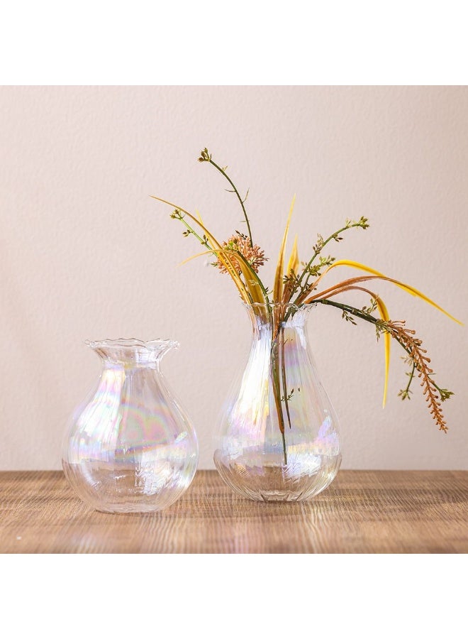 Danube Home Treo Iridescence Vase Set Of 2 - (10.5X12.9Cm & 10.4X15Cm)|Multi Color Glass Home Decor Collection Elegant Vases For Fresh Flowers & Modern Interior Design Decorative Home Accessories - Image 3