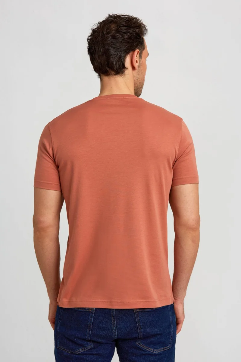 Bisse Men's O Neck T-Shirt Green Brick TS24Y24104_D26