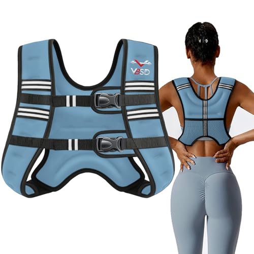 VBSD Weighted Vest Woman 20LB Weight Vest for Women Men Body Weight Vests for Walking Strength Training Running Workout Jogging Fitness Blue - Image 1