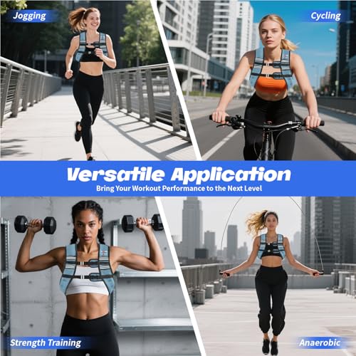 VBSD Weighted Vest Woman 20LB Weight Vest for Women Men Body Weight Vests for Walking Strength Training Running Workout Jogging Fitness Blue - Image 5