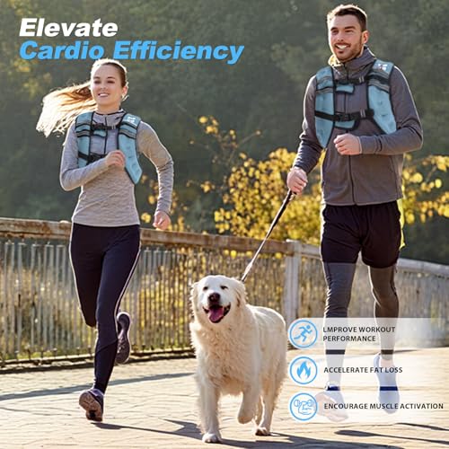 VBSD Weighted Vest Woman 20LB Weight Vest for Women Men Body Weight Vests for Walking Strength Training Running Workout Jogging Fitness Blue - Image 4