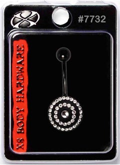 14G stainless steel 316L black night line belly navel