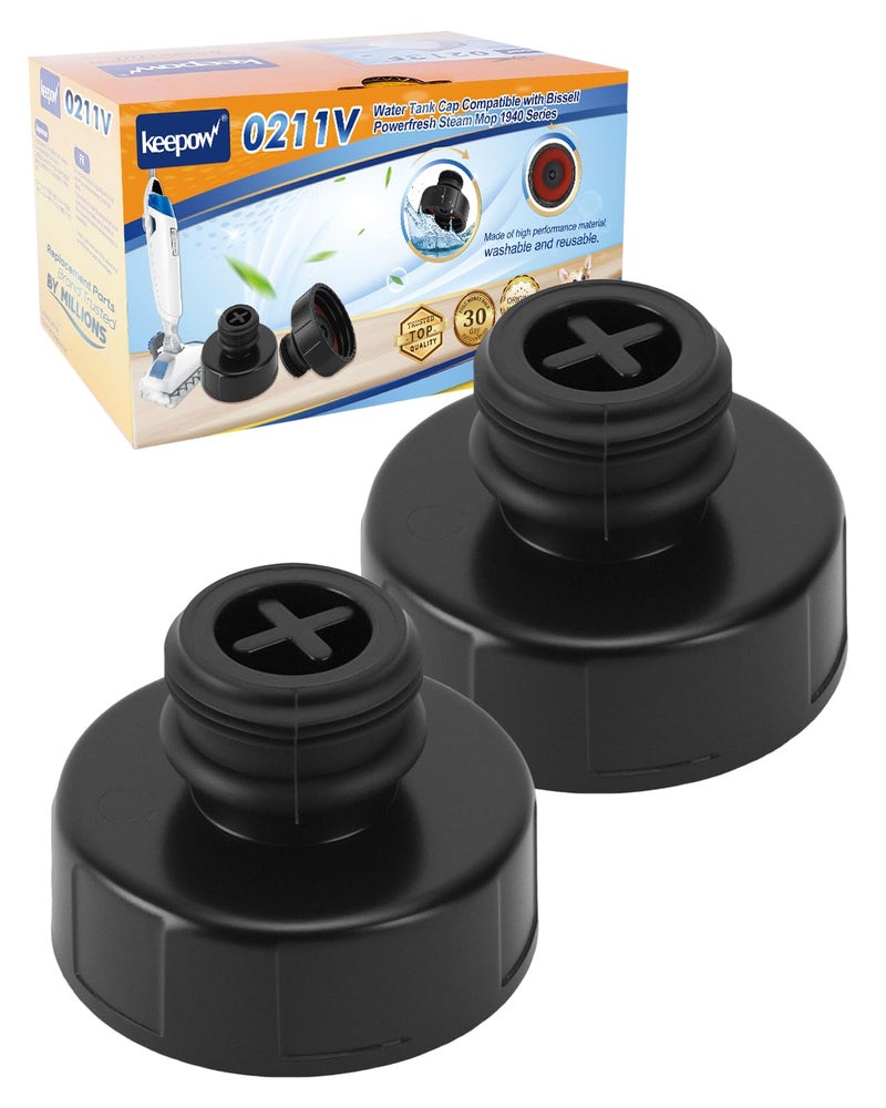 KEEPOW Steam Mop Replacement Parts Compatible with Bissell Powerfresh Steam Mop 1940 Series, Water Tank Caps Replacement, Replaces part 203-8413 2038413 (2 Pack) - Image 1