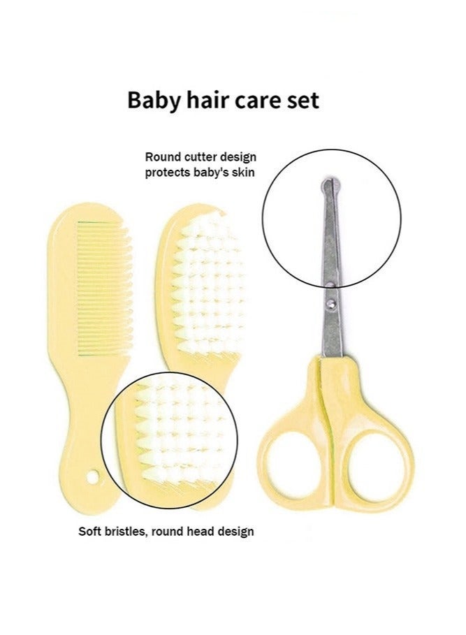 Baby Care Kit with Thermometer, Nasal Aspirator, Toothbrush, Emery Board, Nail Clipper, Scissor, Brush and Comb, Portable Essential Daily Care Bathing Tool for Toddler Infant, Yellow - Image 5
