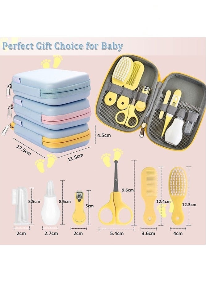 Baby Care Kit with Thermometer, Nasal Aspirator, Toothbrush, Emery Board, Nail Clipper, Scissor, Brush and Comb, Portable Essential Daily Care Bathing Tool for Toddler Infant, Yellow - Image 2