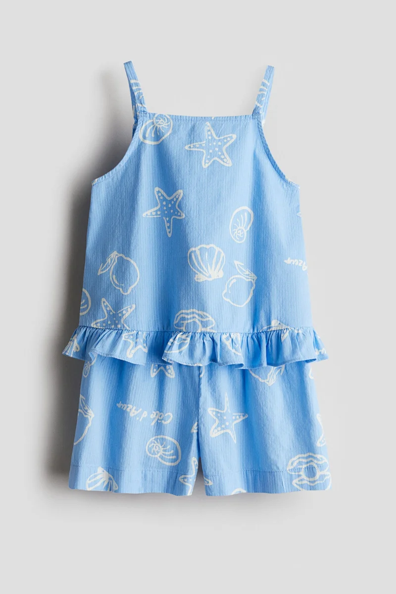 H&M 2-piece cotton strappy top and shorts set