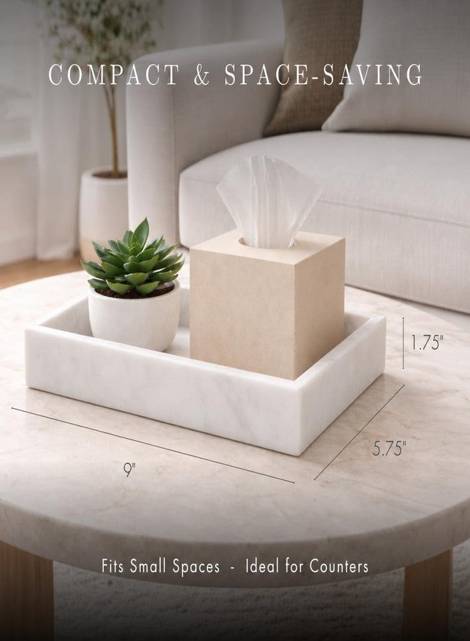 Bey-Berk White Marble Napkin Holder, 5.75"L x 1.75"W x 9"H - Guest Towel Tray for Bathroom, Kitchen Counter, and Outdoor Use - Image 4