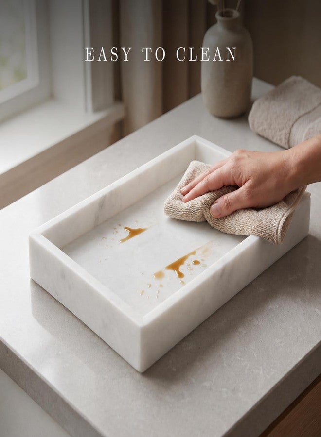 Bey-Berk White Marble Napkin Holder, 5.75"L x 1.75"W x 9"H - Guest Towel Tray for Bathroom, Kitchen Counter, and Outdoor Use - Image 5