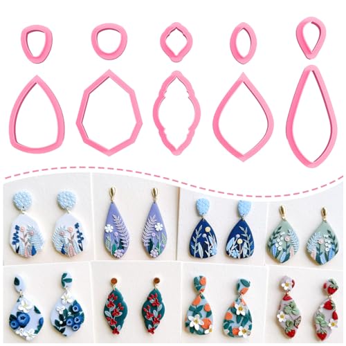 KEOKER 10 Organic Shape Clay Earring Cutters Clay Cutters for Polymer Clay Jewelry Earring Cutters for Polymer Clay B - Image 1