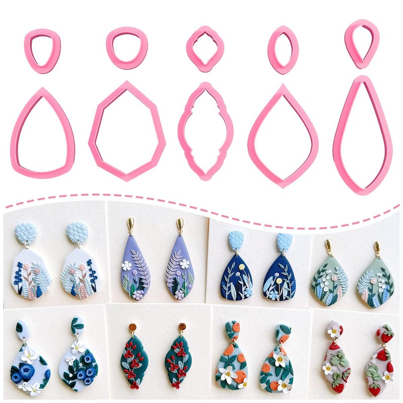 KEOKER 10 Organic Shape Clay Earring Cutters Clay Cutters for Polymer Clay Jewelry Earring Cutters for Polymer Clay B - Image 2