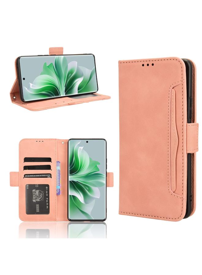 جرين تايجر لـ OPPO Reno11 5G حافظة هاتف جلدية ذات ملمس جلد العجل مع فتحات للبطاقات (وردي)