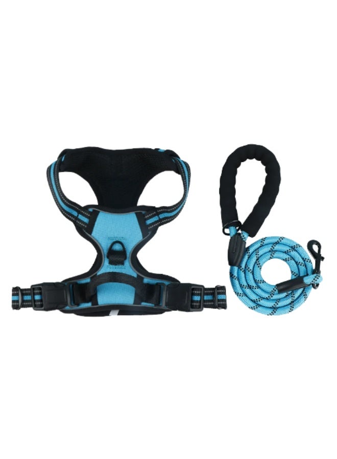 No Pull Dog Harness Adjustable Reflective Oxford Easy Control Medium Large Dog Harness with A Free Heavy Duty 5ft Dog Leash - Image 1