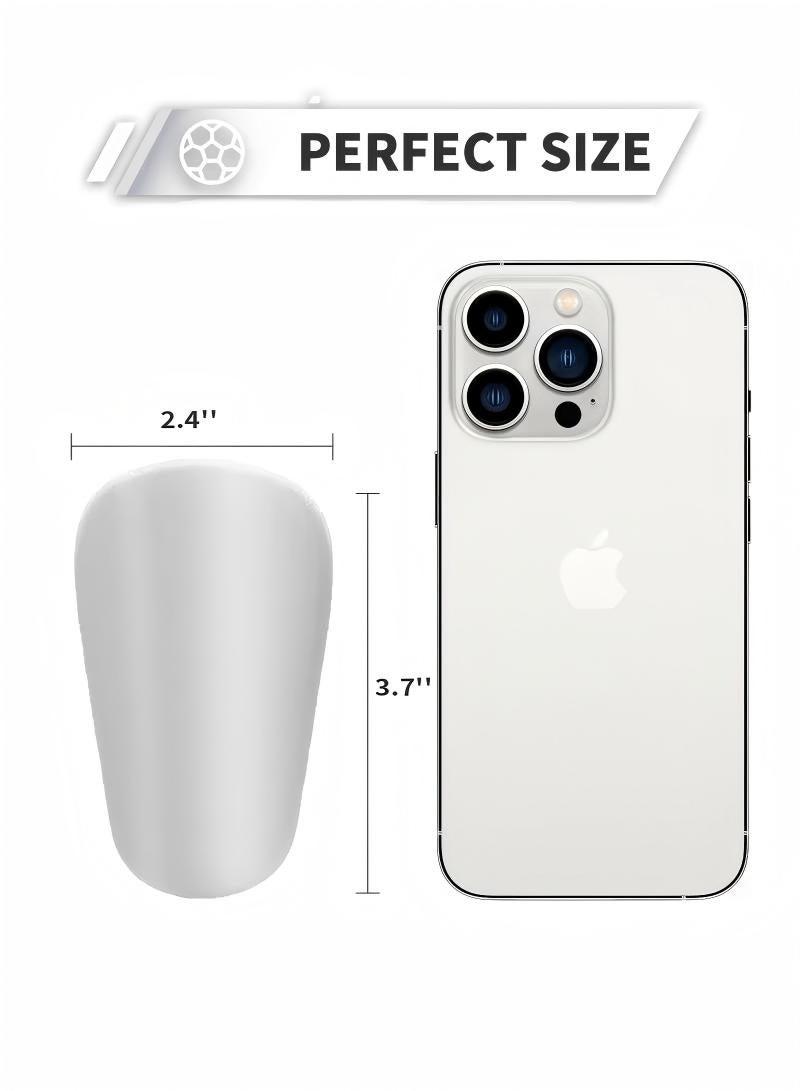 4 قطع من واقيات الساق الصغيرة للغاية لكرة القدم للأطفال الصغار والشباب والكبار، واقيات ساق صغيرة للغاية لكرة القدم، وسادات ساق صغيرة جدًا وخفيفة ومريحة (أسود/أبيض) - Image 2