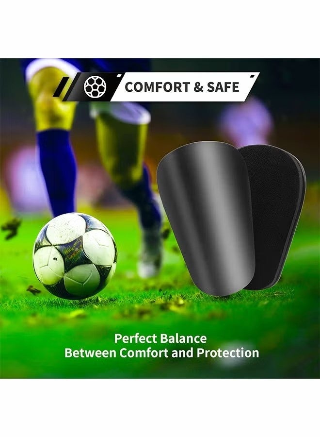 4 قطع من واقيات الساق الصغيرة للغاية لكرة القدم للأطفال الصغار والشباب والكبار، واقيات ساق صغيرة للغاية لكرة القدم، وسادات ساق صغيرة جدًا وخفيفة ومريحة (أسود/أبيض) - Image 4