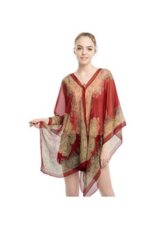 Sanya Beach Shawl Thin Chiffon Print Cape 20 in the color mix